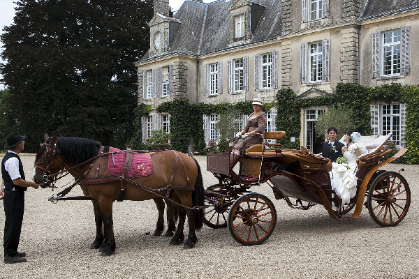 une roulotte durant un mariaige